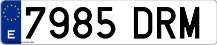 Ejemplo de matrícula española 7985 DRM