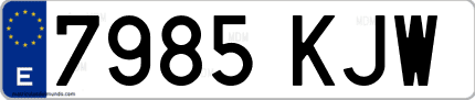 Ejemplo de matrícula de coche ordinaria 7985 KJW