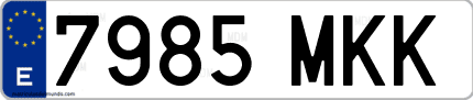 Ejemplo de matrícula de coche ordinaria 7985 MKK