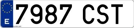 Ejemplo de matrícula española 7987 CST