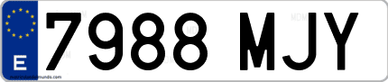 Ejemplo de matrícula de coche ordinaria 7988 MJY