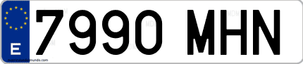 Ejemplo de matrícula de coche ordinaria 7990 MHN