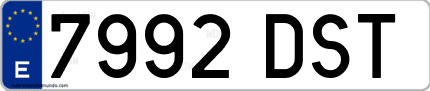 Ejemplo de matrícula de coche ordinaria 7992 DST