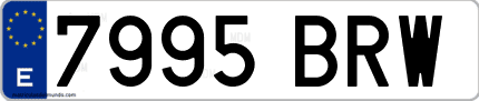 Ejemplo de matrícula de coche ordinaria 7995 BRW