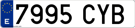 Ejemplo de matrícula de coche ordinaria 7995 CYB