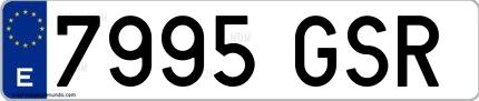 Ejemplo de matrícula española 7995 GSR