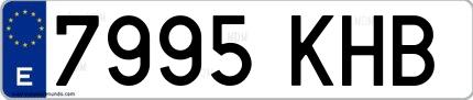 Ejemplo de matrícula española 7995 KHB