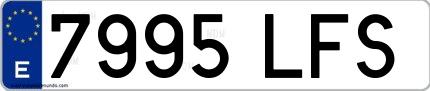 Ejemplo de matrícula española 7995 LFS