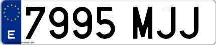 Ejemplo de matrícula española 7995 MJJ