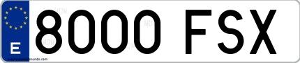 Ejemplo de matrícula española 8000 FSX