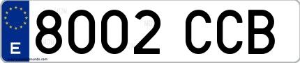 Ejemplo de matrícula española 8002 CCB