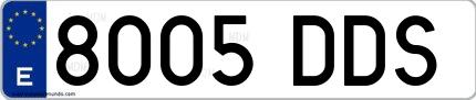 Ejemplo de matrícula de coche ordinaria 8005 DDS