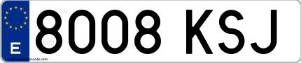 Ejemplo de matrícula española 8008 KSJ