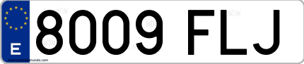 Ejemplo de matrícula de coche ordinaria 8009 FLJ