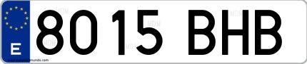 Ejemplo de matrícula española 8015 BHB