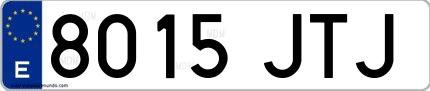 Ejemplo de matrícula española 8015 JTJ