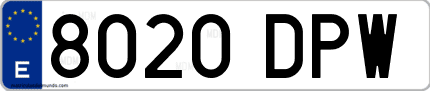Ejemplo de matrícula de coche ordinaria 8020 DPW