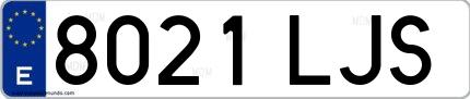 Ejemplo de matrícula española 8021 LJS