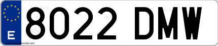 Ejemplo de matrícula de coche ordinaria 8022 DMW