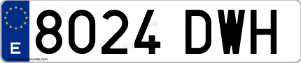 Ejemplo de matrícula de coche ordinaria 8024 DWH