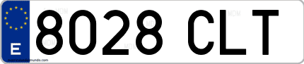 Ejemplo de matrícula de coche ordinaria 8028 CLT
