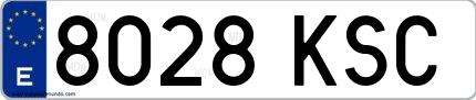 Ejemplo de matrícula española 8028 KSC