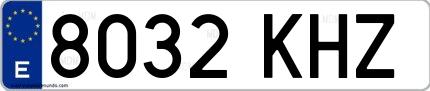 Ejemplo de matrícula española 8032 KHZ