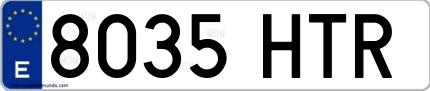 Ejemplo de matrícula española 8035 HTR