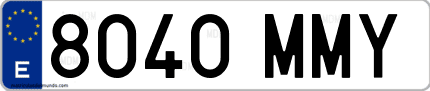 Ejemplo de matrícula de coche ordinaria 8040 MMY