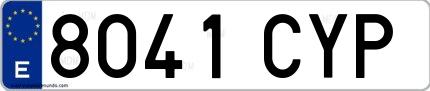 Ejemplo de matrícula española 8041 CYP