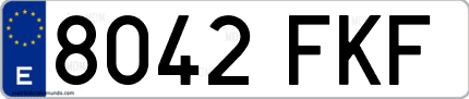 Ejemplo de matrícula de coche ordinaria 8042 FKF