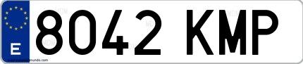 Ejemplo de matrícula española 8042 KMP