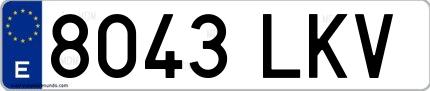 Ejemplo de matrícula española 8043 LKV