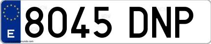 Ejemplo de matrícula española 8045 DNP
