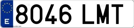 Ejemplo de matrícula española 8046 LMT