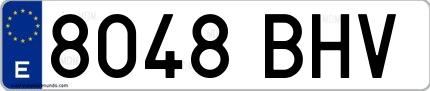 Ejemplo de matrícula española 8048 BHV