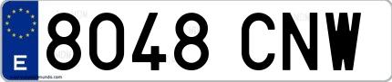 Ejemplo de matrícula española 8048 CNW