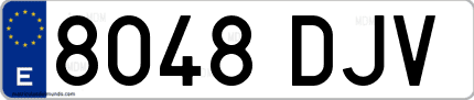 Ejemplo de matrícula de coche ordinaria 8048 DJV