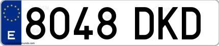 Ejemplo de matrícula española 8048 DKD