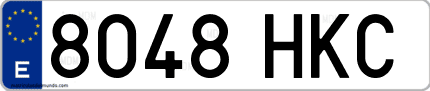 Ejemplo de matrícula de coche ordinaria 8048 HKC