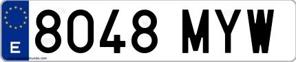 Ejemplo de matrícula española 8048 MYW