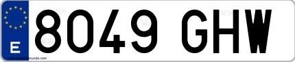 Ejemplo de matrícula española 8049 GHW