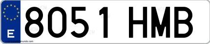 Ejemplo de matrícula española 8051 HMB