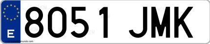 Ejemplo de matrícula española 8051 JMK
