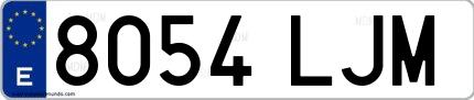 Ejemplo de matrícula española 8054 LJM
