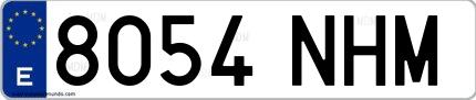 Ejemplo de matrícula española 8054 NHM