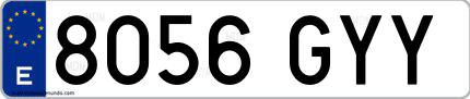 Ejemplo de matrícula española 8056 GYY