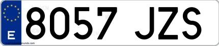 Ejemplo de matrícula española 8057 JZS