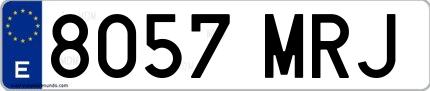 Ejemplo de matrícula española 8057 MRJ