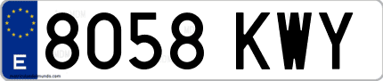 Ejemplo de matrícula de coche ordinaria 8058 KWY